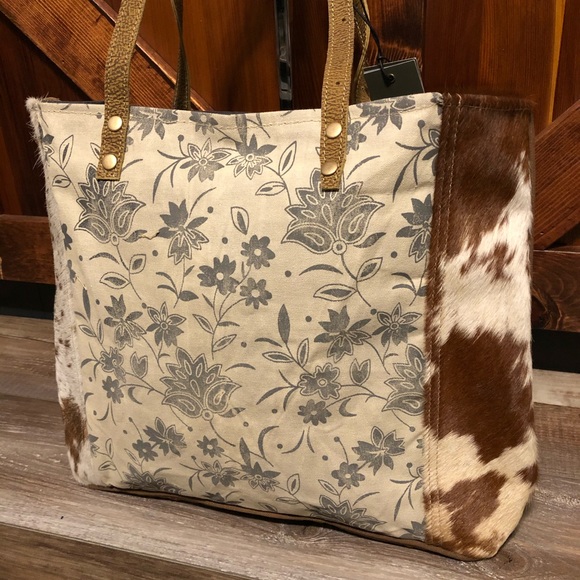 NWT Myra Bag Sunburned Hairon Stripe Canvas Tote - Picture 2 of 6